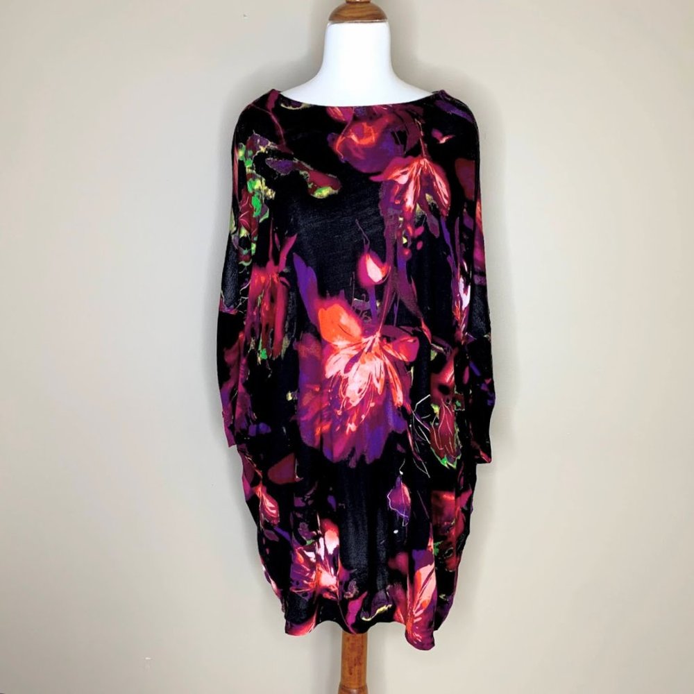Free People Floral Oversize T-Shirt Mini Dress XS